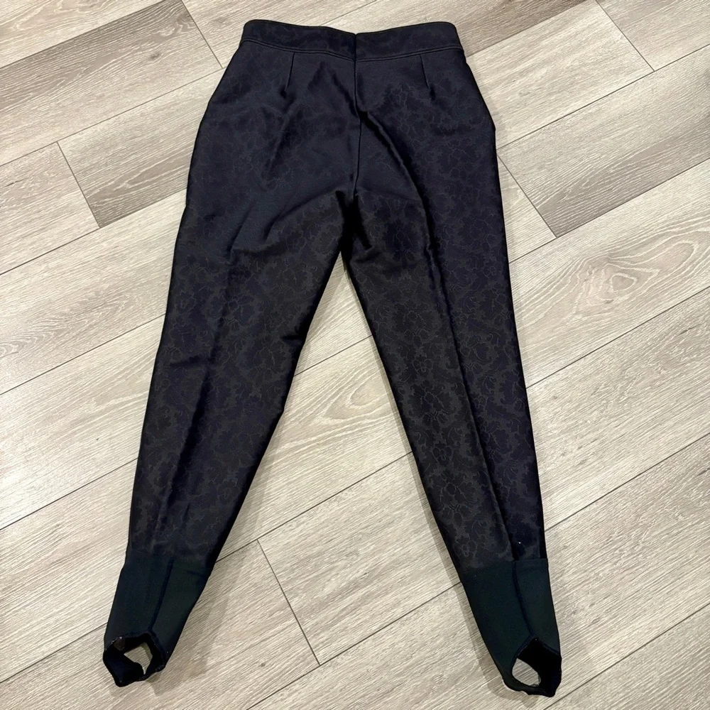 Bogner Wool Blend Black Jacquard Stirrup Ski Pant Size 14 - Picture 2 of 9